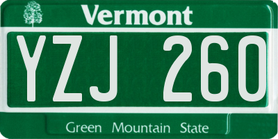 VT license plate YZJ260