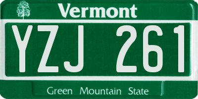 VT license plate YZJ261