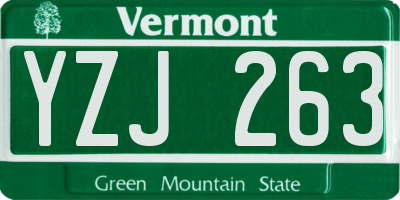 VT license plate YZJ263