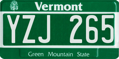 VT license plate YZJ265