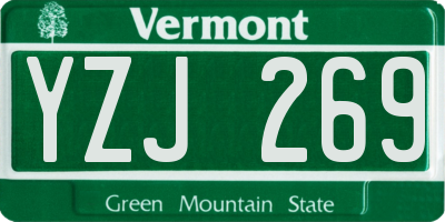 VT license plate YZJ269