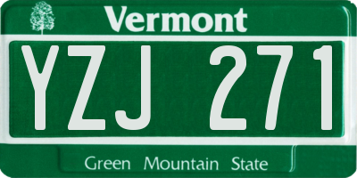 VT license plate YZJ271
