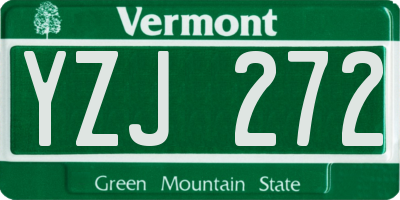 VT license plate YZJ272