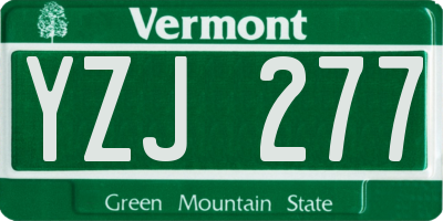 VT license plate YZJ277