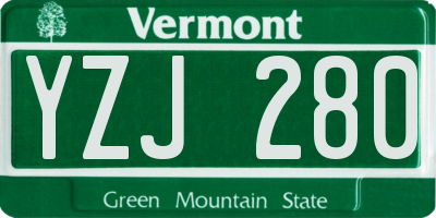 VT license plate YZJ280
