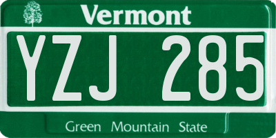 VT license plate YZJ285