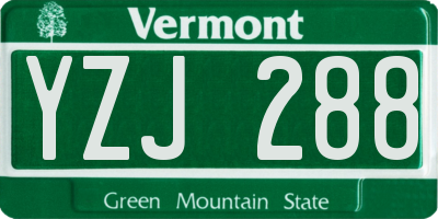 VT license plate YZJ288