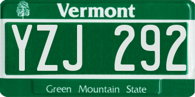 VT license plate YZJ292