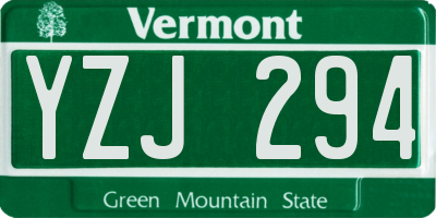 VT license plate YZJ294