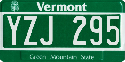 VT license plate YZJ295