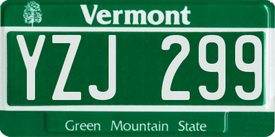 VT license plate YZJ299