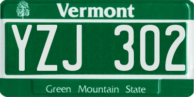 VT license plate YZJ302