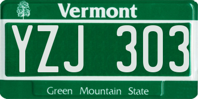 VT license plate YZJ303