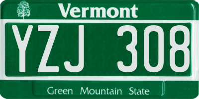 VT license plate YZJ308