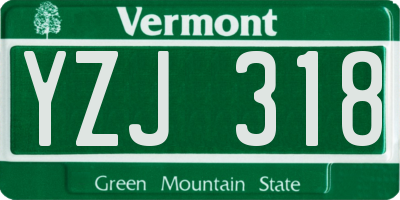 VT license plate YZJ318