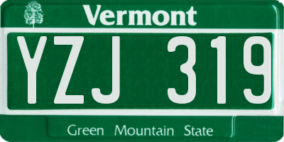 VT license plate YZJ319