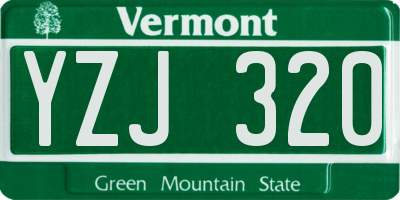 VT license plate YZJ320
