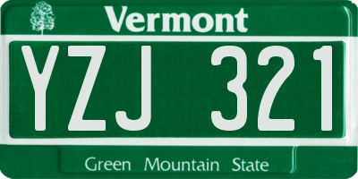 VT license plate YZJ321