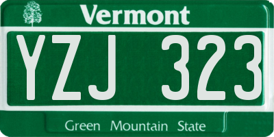 VT license plate YZJ323
