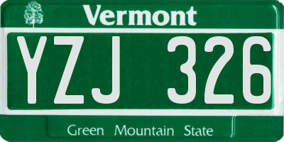 VT license plate YZJ326
