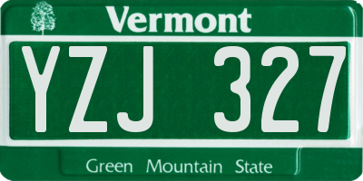 VT license plate YZJ327