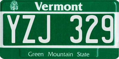 VT license plate YZJ329