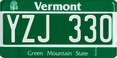 VT license plate YZJ330