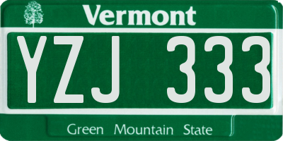 VT license plate YZJ333
