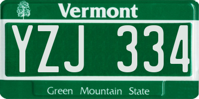 VT license plate YZJ334
