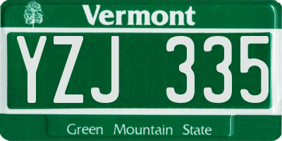 VT license plate YZJ335