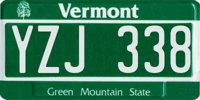 VT license plate YZJ338
