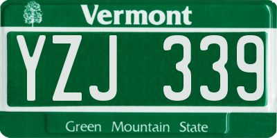 VT license plate YZJ339