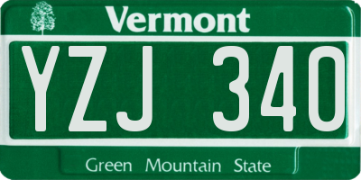 VT license plate YZJ340