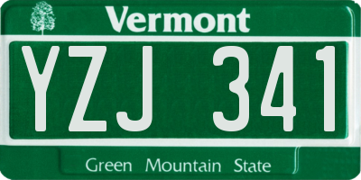 VT license plate YZJ341