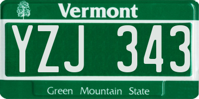 VT license plate YZJ343