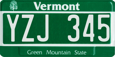 VT license plate YZJ345