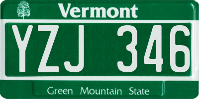 VT license plate YZJ346
