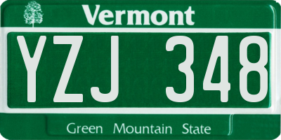 VT license plate YZJ348