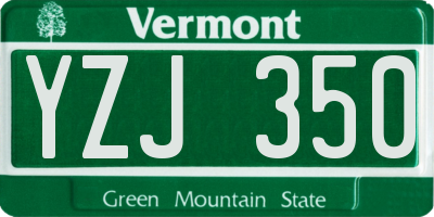 VT license plate YZJ350