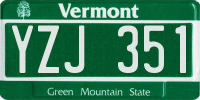 VT license plate YZJ351