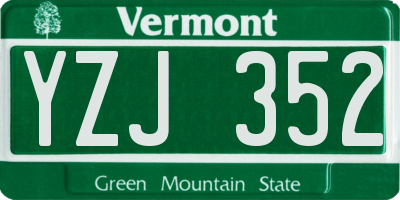 VT license plate YZJ352