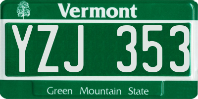 VT license plate YZJ353