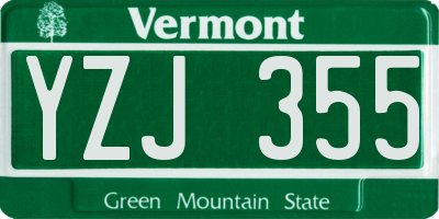 VT license plate YZJ355