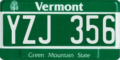 VT license plate YZJ356