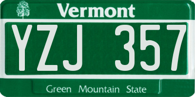 VT license plate YZJ357