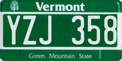 VT license plate YZJ358
