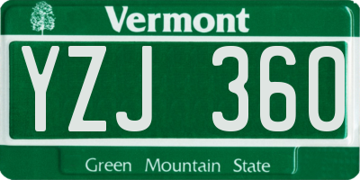 VT license plate YZJ360