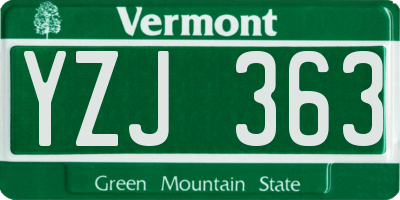 VT license plate YZJ363