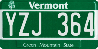 VT license plate YZJ364
