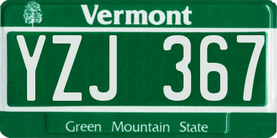VT license plate YZJ367
